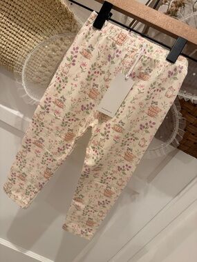 Jamie Kay Cream Floral & Kitty Print Baby Leggings